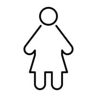 feminine outline thin icon vector design good for website and mobile app. man gender icon