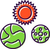 Solar System Filled  Icon vector
