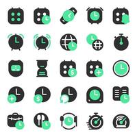 Time management icon collection, including clock, calendar, plan, event, watch, business, deadline, and more. vector