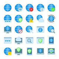 Internet Connection icon collection vector in flat style