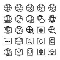 Internet Connection icon collection vector in line style