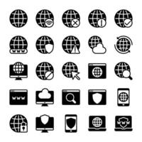Internet Connection icon collection vector in fill style