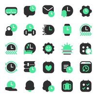 hora administración icono recopilación, incluso reloj, calendario, plan, evento, mirar, negocio, fecha límite, y más. vector