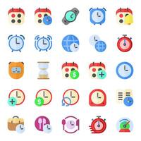 Time management icon collection, including clock, calendar, plan, event, watch, business, deadline, and more. vector