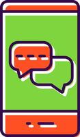 Messages Filled  Icon vector