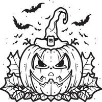 Halloween coloring pages. Halloween outline vector