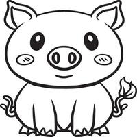 Pig coloring pages. Pig outline vector image