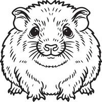 Guinea pig coloring pages. Guinea pig outline vector for coloring book