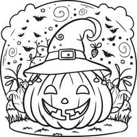 Halloween coloring pages. Halloween outline vector