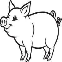 Pig coloring pages. Pig outline vector image