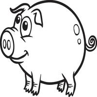 Pig coloring pages. Pig outline vector image