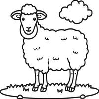 Sheep coloring pages. Sheep outline vector