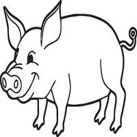 Pig coloring pages. Pig outline vector image