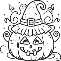 Halloween coloring pages. Halloween outline vector