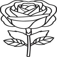 Rosa colorante paginas Rosa flor contorno vector