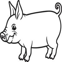 Pig coloring pages. Pig outline vector image