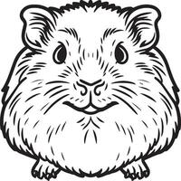 Guinea pig coloring pages. Guinea pig outline vector for coloring book