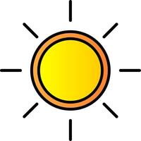 soleado línea lleno degradado icono vector