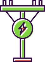 Electric Pole Filled  Icon vector
