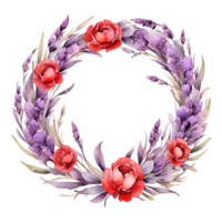 AI generated Watercolor Flower Round png