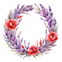 AI generated Watercolor Flower Round png