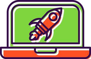 Rocket Filled  Icon vector