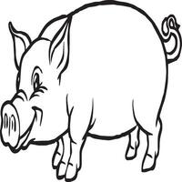 Pig coloring pages. Pig outline vector image