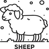 Sheep coloring pages. Sheep outline vector