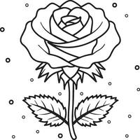 Rosa colorante paginas Rosa flor contorno vector