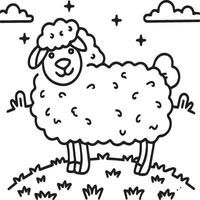 Sheep coloring pages. Sheep outline vector