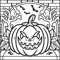 Halloween coloring pages. Halloween outline vector