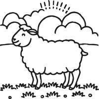 Sheep coloring pages. Sheep outline vector