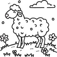 Sheep coloring pages. Sheep outline vector