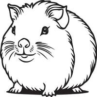 Guinea pig coloring pages. Guinea pig outline vector for coloring book