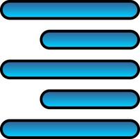 Horizontal Right Align Line Filled Gradient  Icon vector