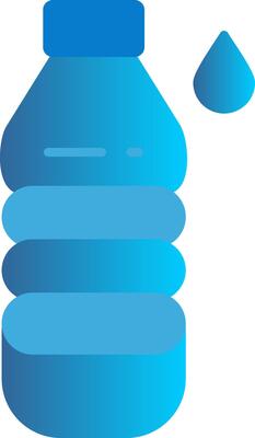 Water Bottle Flat Gradient  Icon