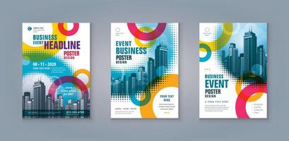 Corporate Flyer Template A4 Size, Modern abstract Colorful Circle vector