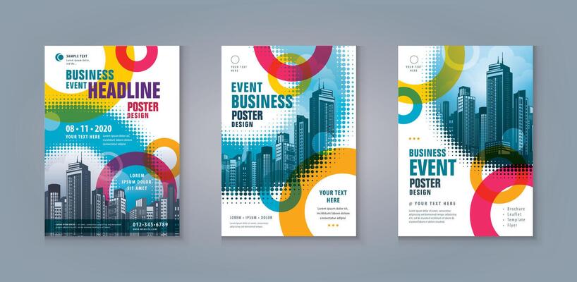 Corporate Flyer Template A4 Size, Modern abstract Colorful Circle