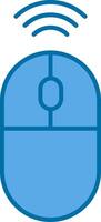 Wireless Mouse Filled Blue  Icon vector