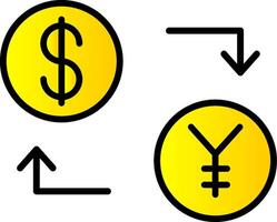 Exchange Line Filled Gradient  Icon vector