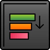 Sort Line Filled Gradient  Icon vector