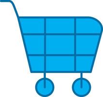 compras carro lleno azul icono vector