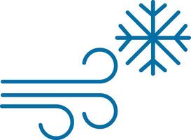 tormenta de nieve lleno azul icono vector