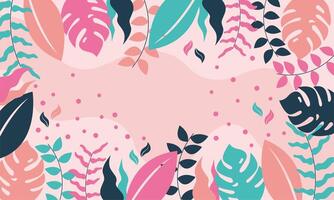 Flat abstract floral leaves background vector