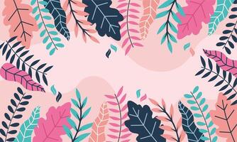 Flat abstract floral leaves background vector