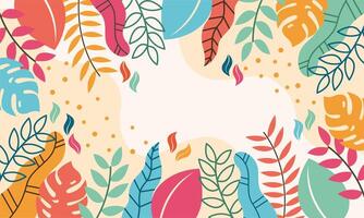 Flat abstract floral leaves background vector