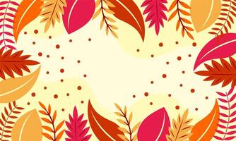 Flat abstract floral leaves background vector