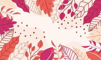 Flat abstract floral leaves background vector