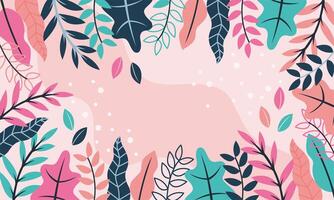 Flat abstract floral leaves background vector