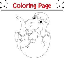 página para colorear de dinosaurios para niños vector